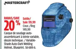 Canadian Tire Mastercraft Variable- Shade Auto-Dark Welding Helmet offer