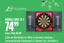 Canadian Tire Sonoma Sisal Bristle Dartboard & Cabinet Set w/ 6 Darts & Chalk Scoreboard offer