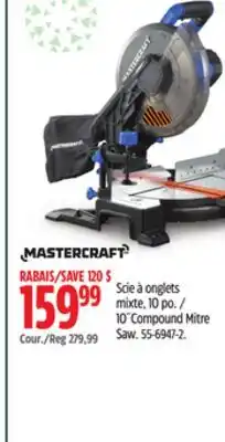 Canadian Tire Mastercraft 10˝Compound Mitre Saw offer
