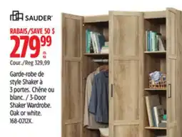 Canadian Tire Sauder 3-Door Shaker Wardrobe offer