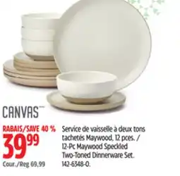Canadian Tire 12-Pc Maywood Speckled Two-Toned Dinnerware Set offer