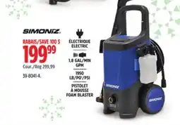 Canadian Tire SIMONIZ Wheeled Electric Pressure Washer with Foam Blaster offer