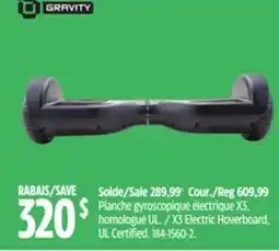 Canadian Tire Gravity X3 Electric Hoverboard, UL Certified offer