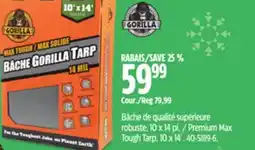 Canadian Tire Gorilla Premium Max Tough Tarp, 10 x 14´ offer