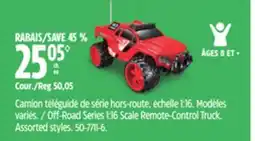Canadian Tire Off-Road Series 1:16 Scale Remote-Control Truck. Assorted styles offer