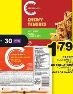 Marches Tradition COMPLIMENTS (158 g) OR COLLATIONS (87 g ) BARS OR SNACKS offer