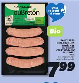 IGA DU BRETON FRESH ORGANIC SAUSAGES offer