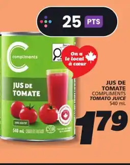 IGA COMPLIMENTS TOMATO JUICE offer