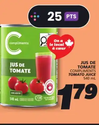 IGA COMPLIMENTS TOMATO JUICE offer