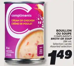 IGA COMPLIMENTS BROTH OR SOUP offer