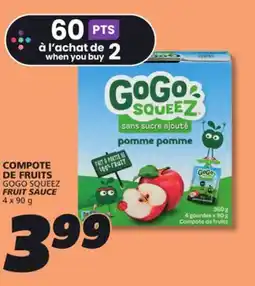 IGA GOGO SQUEEZ FRUIT SAUCE offer