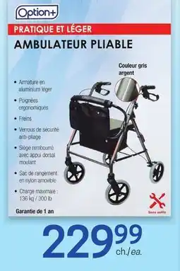 Uniprix Option+ PRATIQUE ET LÉGER / AMBULATEUR PLIABLE offer