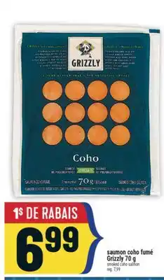 Marché Adonis SAUMON COHO FUMÉ GRIZZLY 70 G | GRIZZLY SMOKED COHO SALMON offer