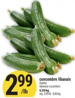 Marché Adonis CONCOMBRE LIBANAIS | LEBANESE CUCUMBERS offer