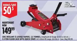 Canadian Tire Big Red 3.5-TON FLOOR JACK WITH QUICK START offer