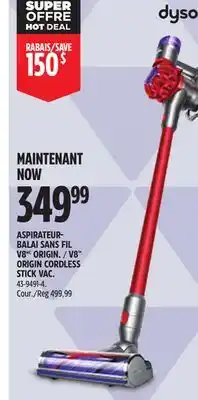 Canadian Tire V8 ORIGIN CORDLESS STICK VAC offer