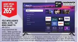 Canadian Tire 43˝ ROKU SMART TV offer