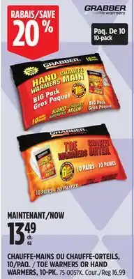 Canadian Tire Grabber CHAUFFE-MAINS OU CHAUFFE-ORTEILS offer