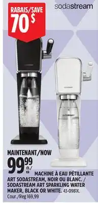 Canadian Tire SODASTREAM ART SPARKLING WATER MAKER, BLACK OR WHITE offer