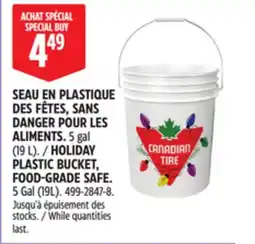 Canadian Tire HOLIDAY PLASTIC BUCKET offer