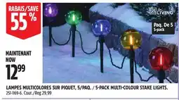 Canadian Tire For Living 5-PACK MULTI-COLOUR STAKE LIGHTS offer