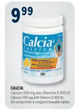 Familiprix CALCIA Calcium 500 mg with Vitamin D 400 IU, 60 chewable tablets offer