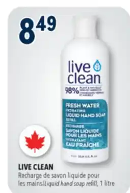 Familiprix LIVE CLEAN Liquid hand soap refill, 1litre offer