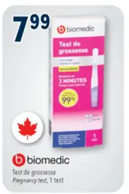 Familiprix Biomedic early result pregnancy test offer