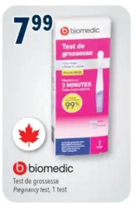 Familiprix Biomedic early result pregnancy test offer