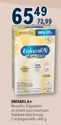 Familiprix ENFAMIL A+ NeuroPro, Powdered infant formula, 2 refills x 445g offer