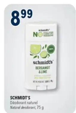 Familiprix Schmidt's deodorant stick Bergamot & Lime offer