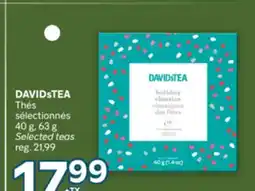 Brunet DAVIDsTEA Thés sélectionnés offer