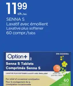 Proxim Option+ SENNA S Laxative plus softener offer