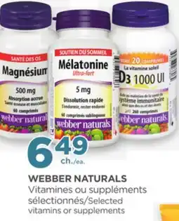 Proxim WEBBER NATURALS Selected vitamins or supplements offer