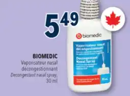Familiprix Biomedic decongestant nasal spray offer