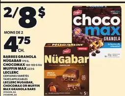 Provigo LECLERC NUGABAR, 175 G CHOCOMAX OR MUFFIN MAX GRANOLA BARS, 160-192 G offer
