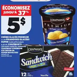 Provigo CHAPMAN'S PREMIUM ICE CREAM, 2 L OR SUPER NOVELTIES, 6-20 UN offer