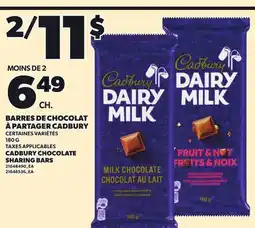 Provigo CADBURY CHOCOLATE SHARING BARS, 180 G offer