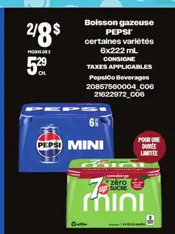 Provigo BOISSON GAZEUSE PEPSI , 6x222 mL offer