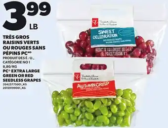 Provigo PC EXTRA LARGE GREEN OR RED SEEDLESS GRAPES offer