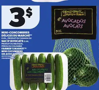 Provigo FARMER'S MARKET MINI CUCUMBERS OR AVOCADO BAG offer