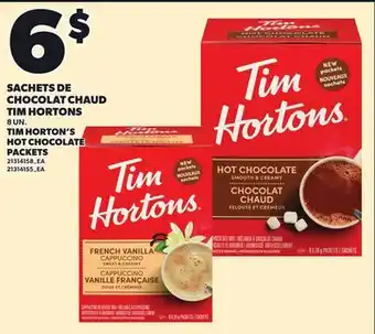 Provigo SACHETS DE CHOCOLAT CHAUD TIM HORTONS, 8 UN offer