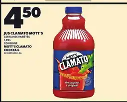 Provigo MOTT'S CLAMATO COCKTAIL, 1,89 L offer