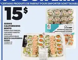 Provigo SUSHIS CALIFORNIENS BENTO, 470/645 G offer