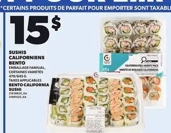 Provigo SUSHIS CALIFORNIENS BENTO, 470/645 G offer