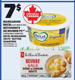 Provigo MARGARINE BECEL 637/850 G BÂTONNETS DE BEURRE PC, 454 G offer