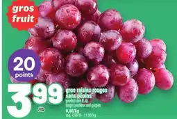 Metro GROS RAISINS ROUGES SANS PÉPINS |LARGE SEEDLESS RED GRAPES offer