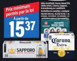 Maxi bière Archibald, Goose Island IPA, Stella Artois, Corona, Sapporo, Kronenbourg ou LandShark offer