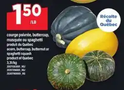 Maxi COURGE POIVRÉE, BUTTERCUP, MUSQUÉE OU SPAGHETTI offer