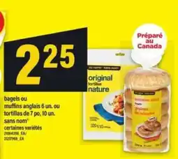 Maxi bagels ou muffins anglais ou tortillas offer